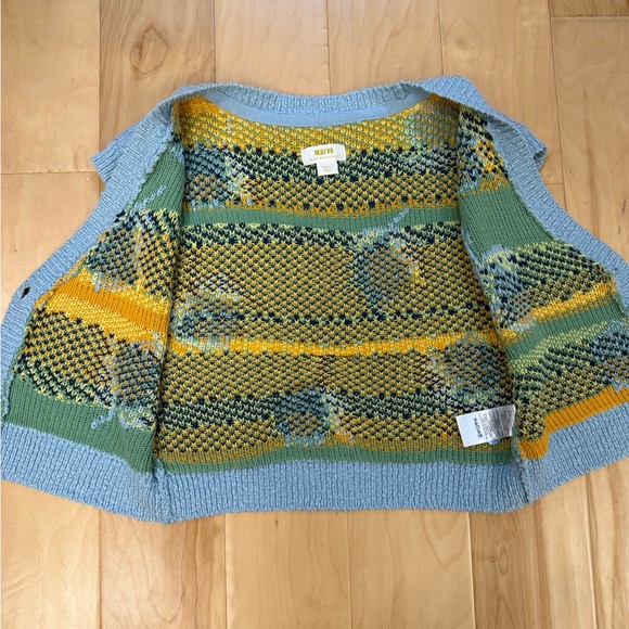 Anthropologie Maeve Blue Lemon Knit Vest - Picture 8 of 9